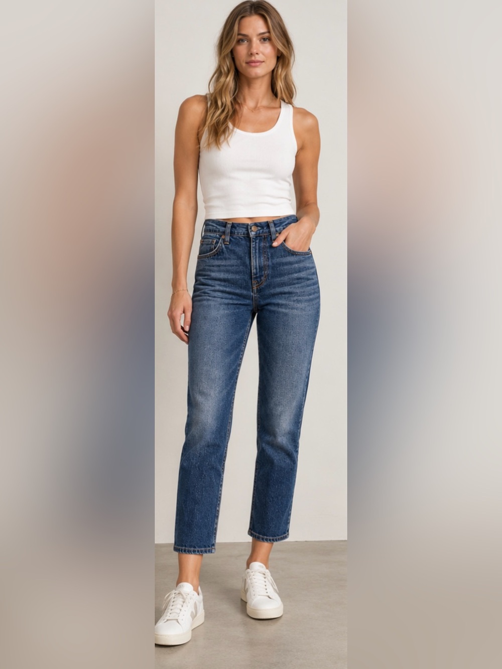 Citizens of Humanity Straight Leg Cropped Jeans Medium Indigo Size 28 24” Inseam
